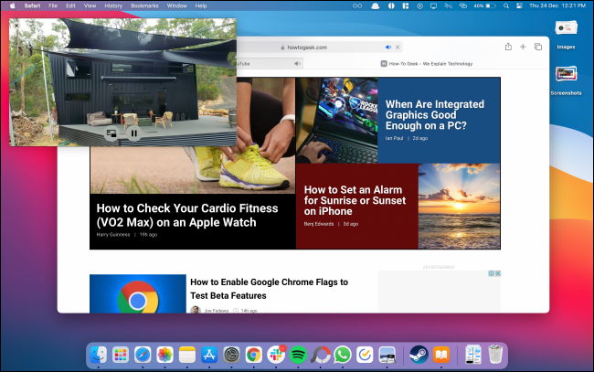 Просмотр видео в режиме Картинка в картинке