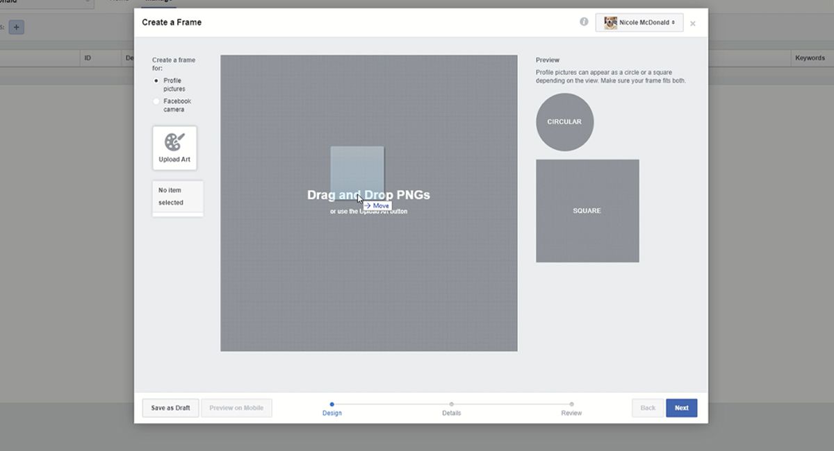 Загрузка PNG в Frame Studio