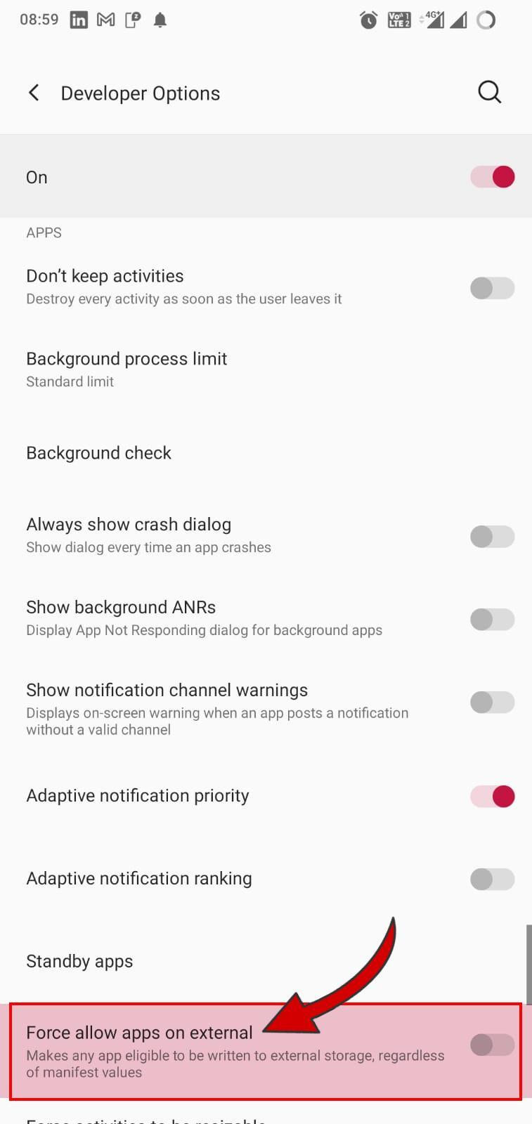 Принудительно разрешить приложения на внешнем носителе