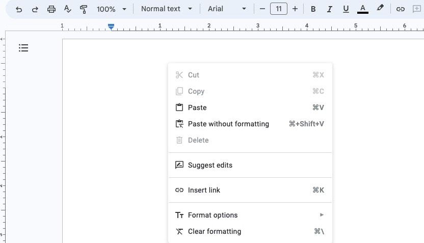 Вставка изображения в Google Docs