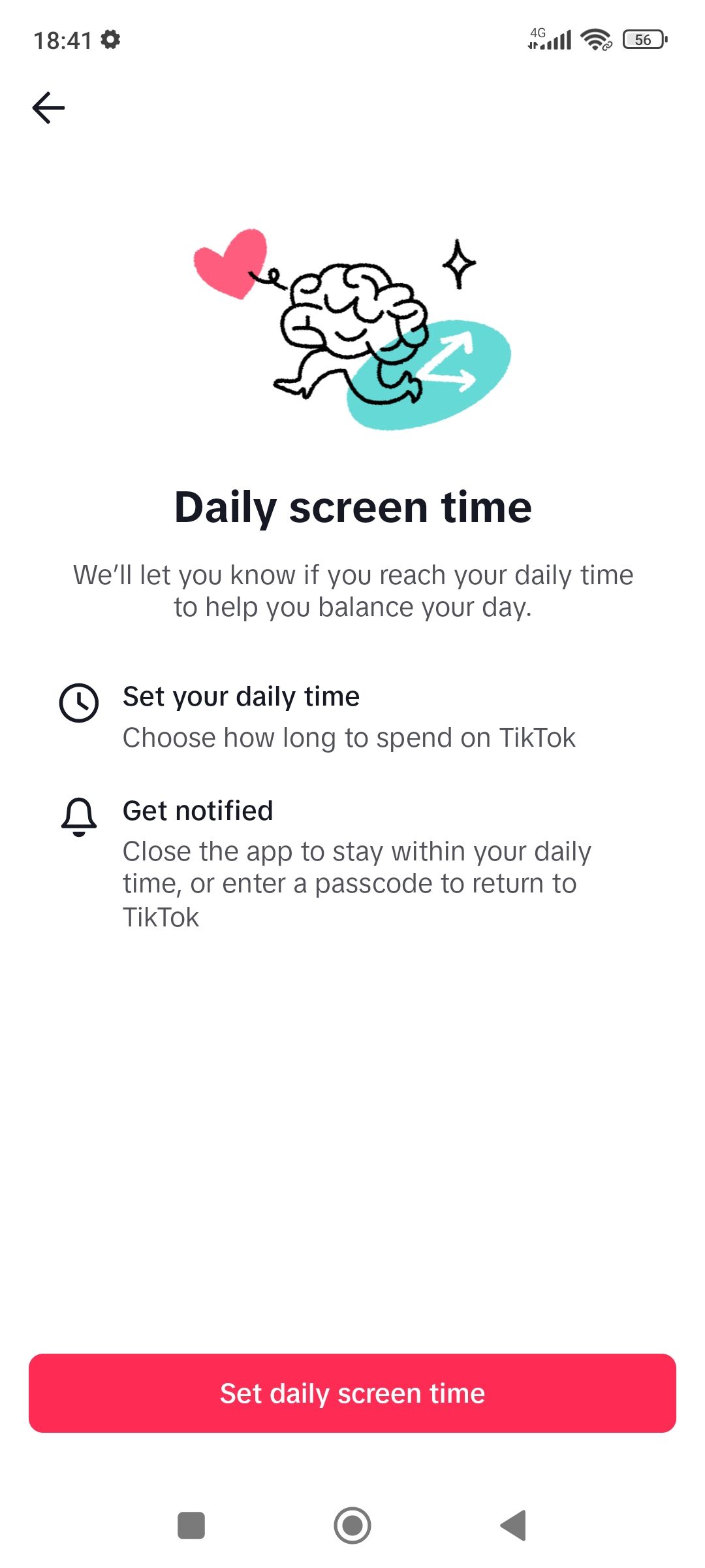 Установка ежедневного лимита экранного времени в TikTok