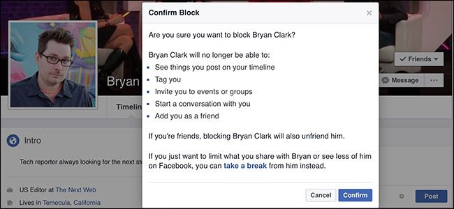 Как заблокировать человека в Facebook