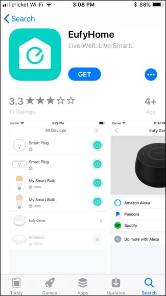 Экран загрузки приложения EufyHome на смартфоне