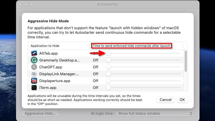 Агрессивное скрытие в Autostarter