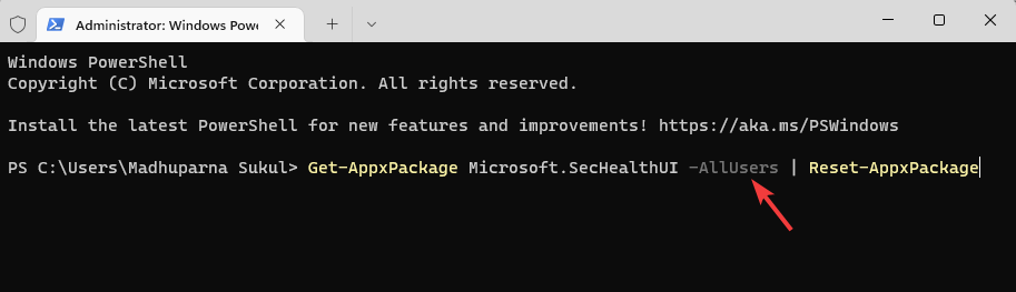 Переустановить Windows Security в Windows 11