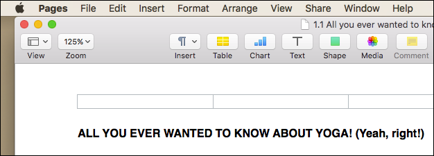 Экспорт документа из Pages через меню Файл