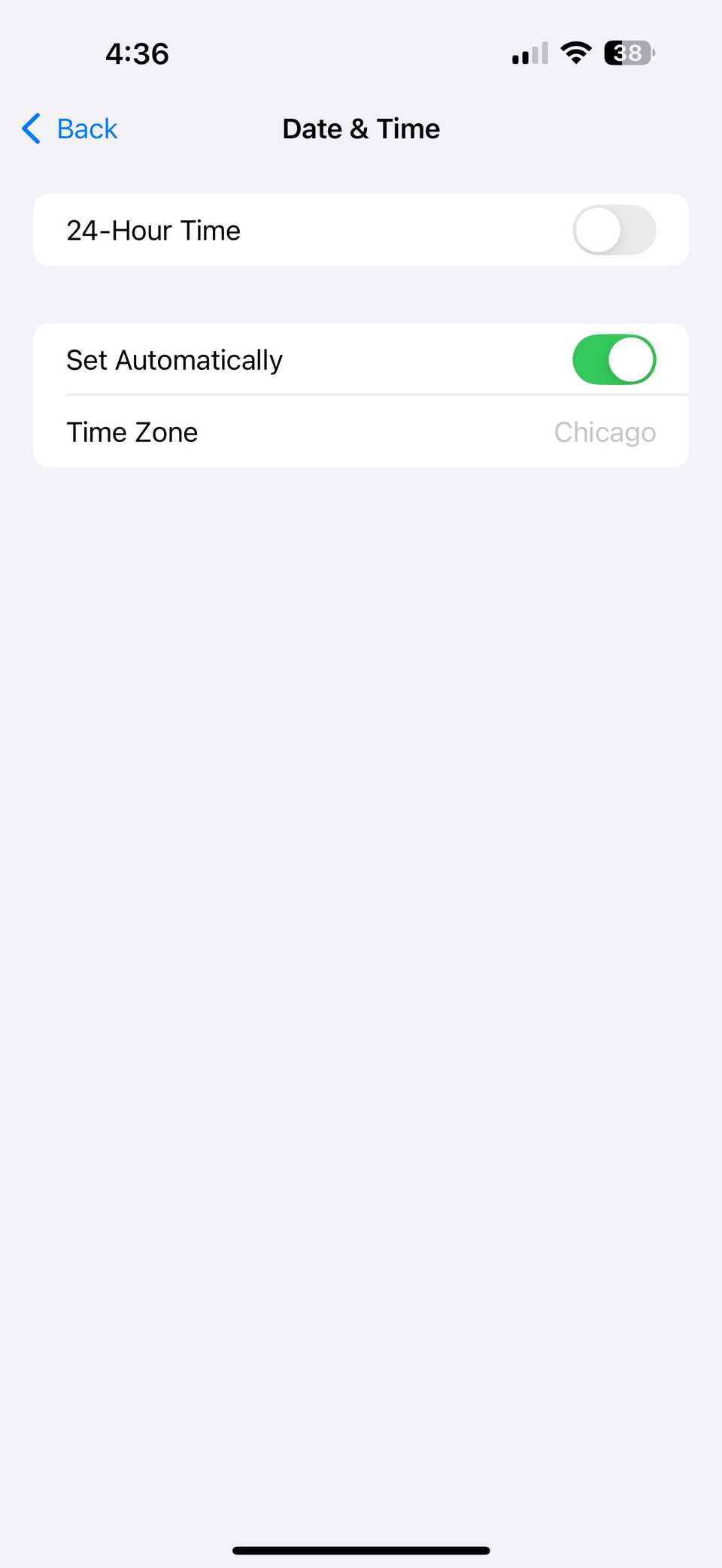 set automatically iphone date time