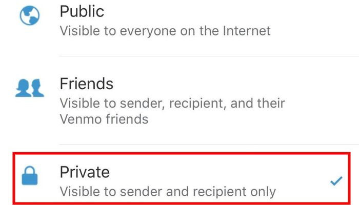 Сделать транзакции приватными