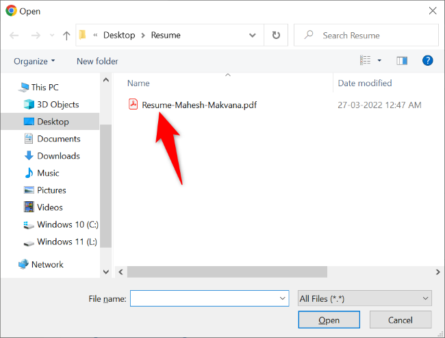 Выберите файл резюме для загрузки.