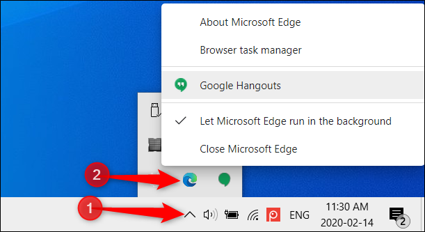 Отключить фоновые процессы Microsoft Edge