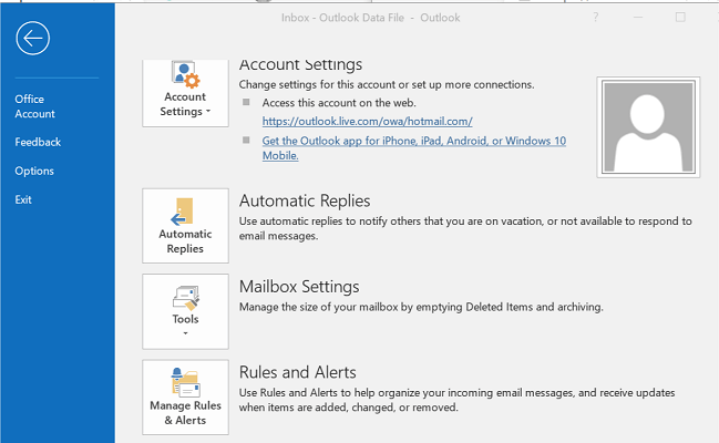 диалог Управление правилами и оповещениями