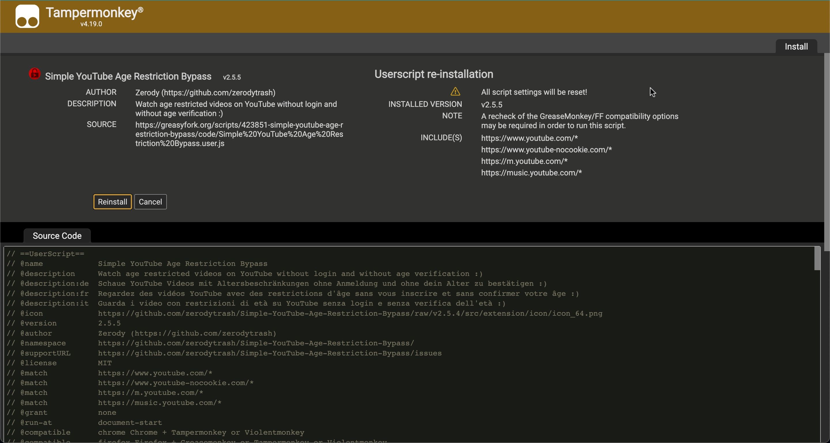 установка скрипта Tampermonkey