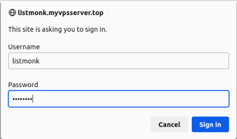 Скриншот: форма запроса учётных данных
