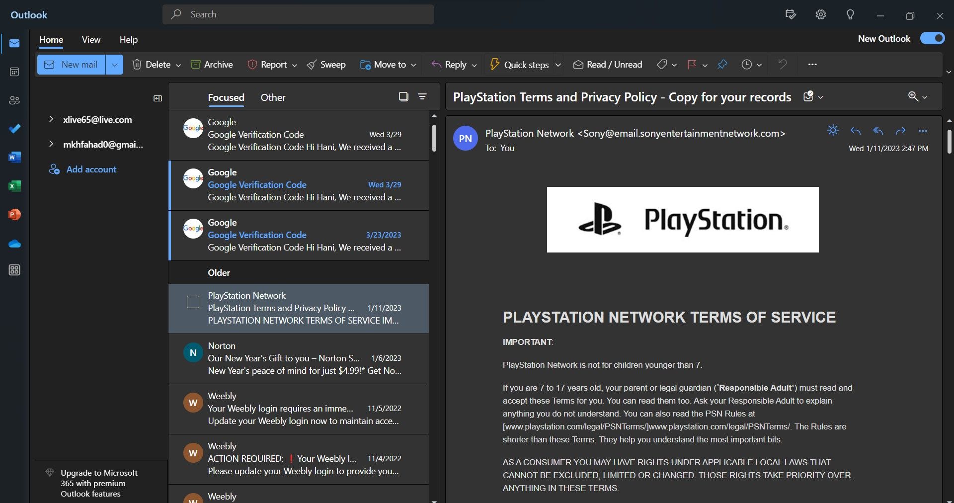 добавить аккаунт outlook