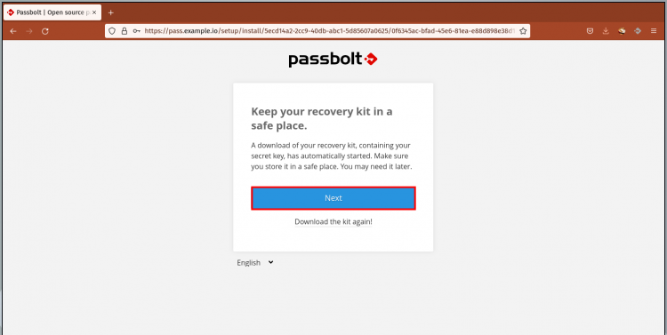 Скачивание recovery kit для восстановления доступа