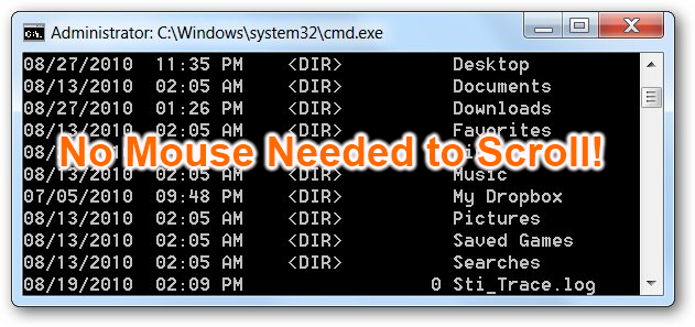 Прокрутка CMD клавиатурой — AutoHotkey