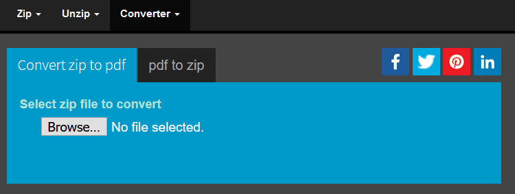 Скриншот страницы ezyZip с кнопкой 'Browse'