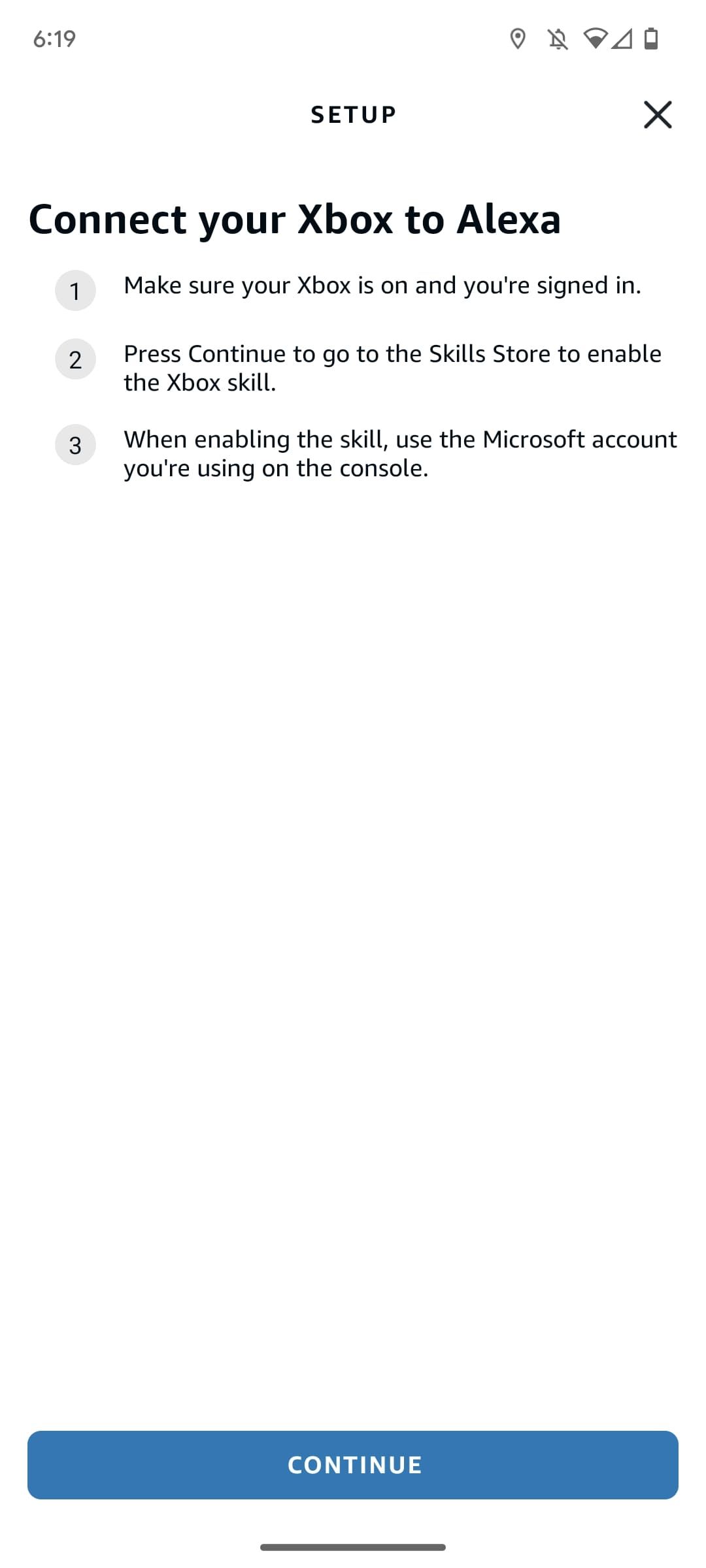 экран подтверждения подключения Xbox к Alexa