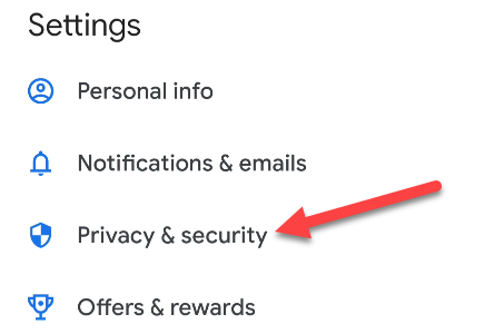 Выберите параметры конфиденциальности и безопасности