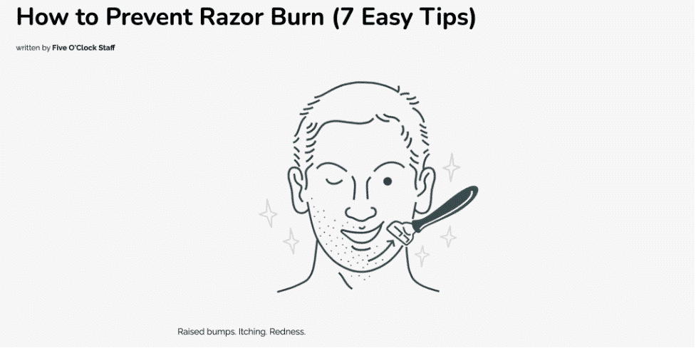 Статья блога с инструкцией по уходу и предотвращению раздражения после бритья