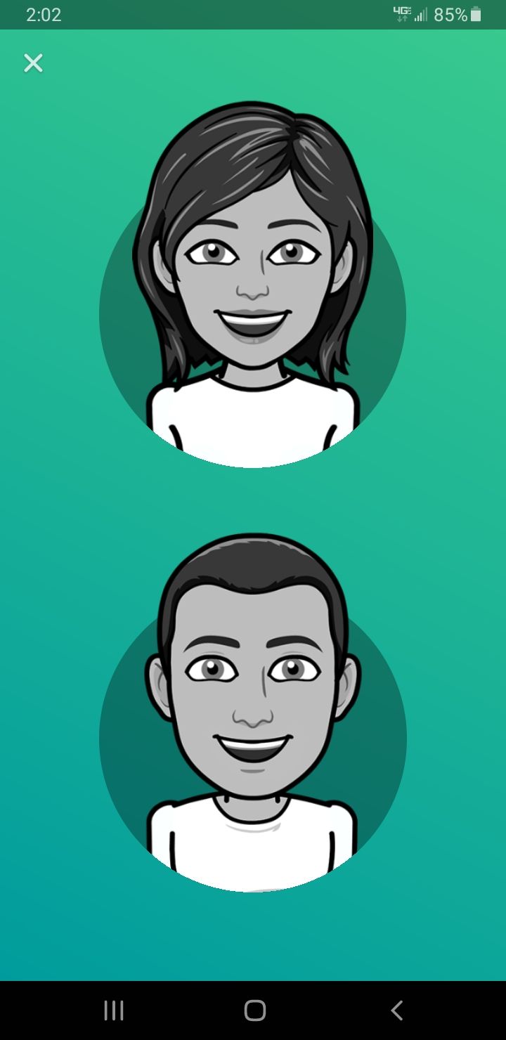 Выбор пола в Bitmoji