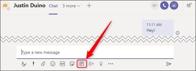 Teams Schedule a Meeting from Chat