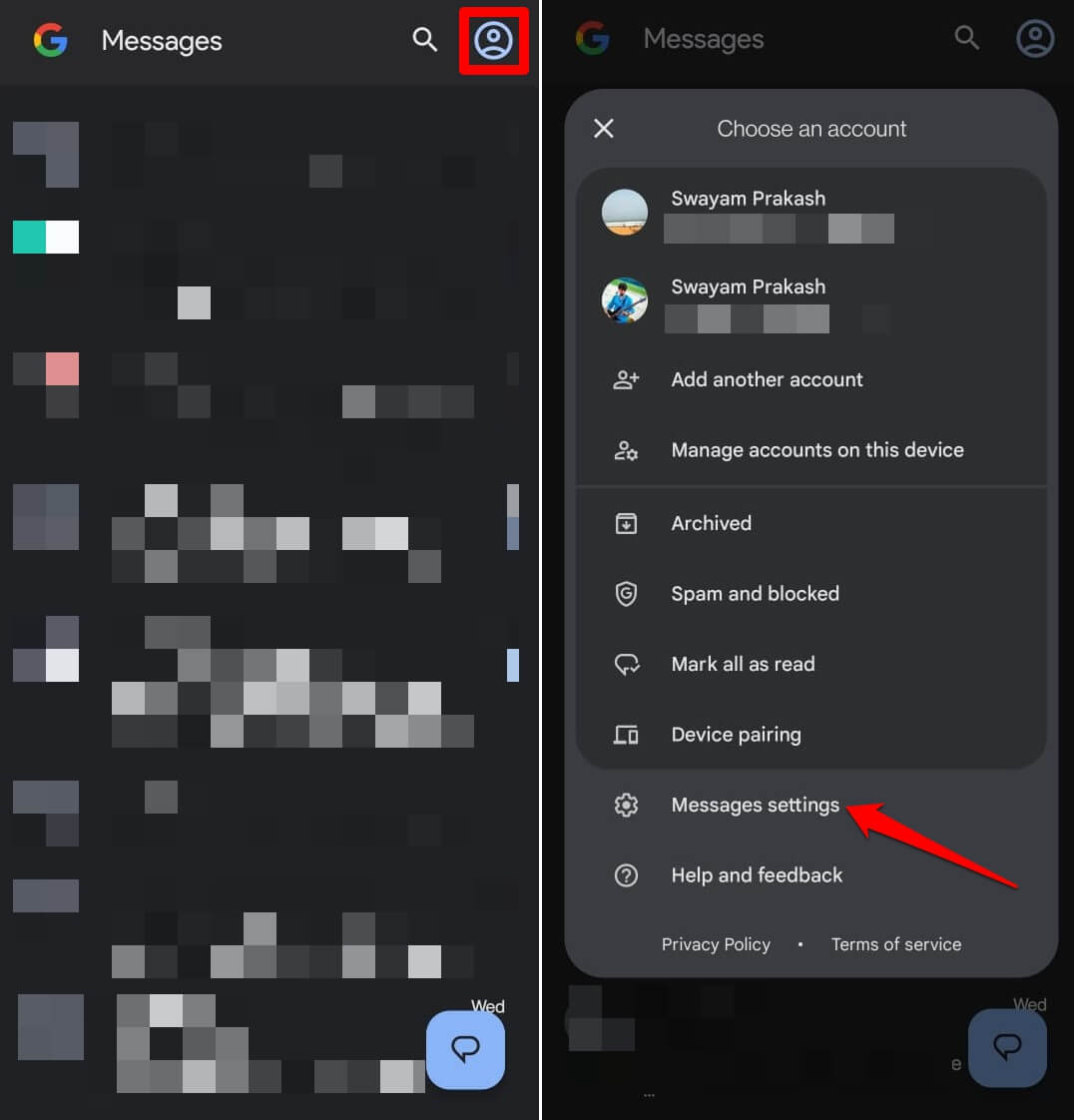 Отключение RCS в настройках Messages