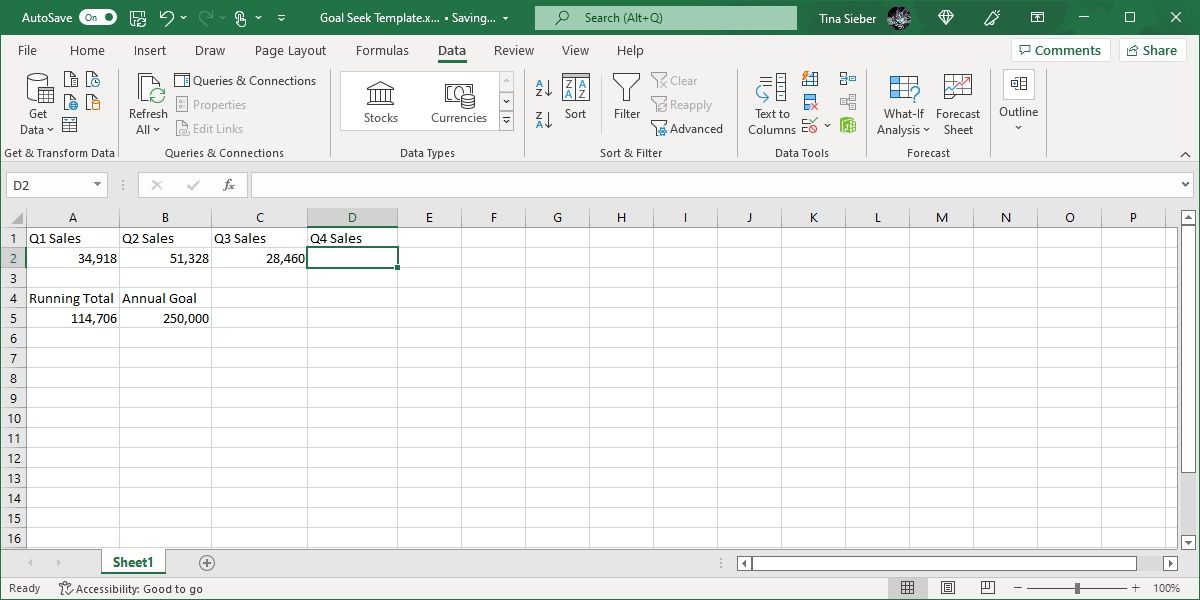 Excel Goal Seek Example