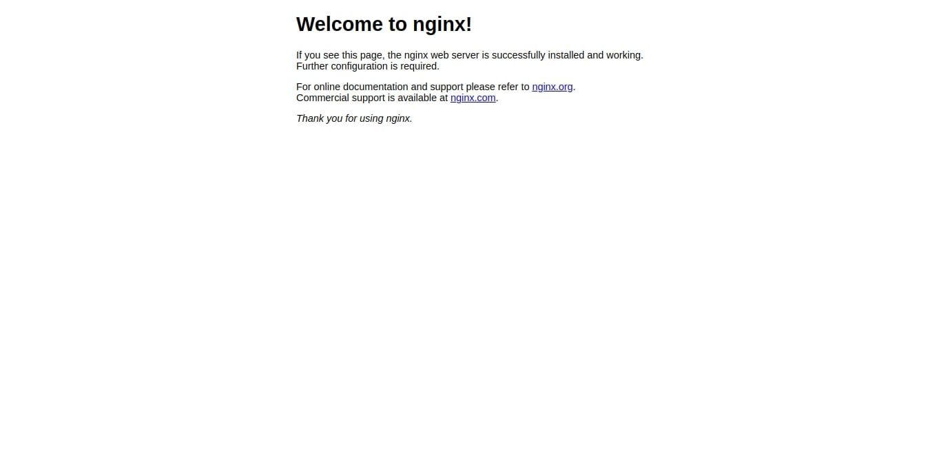 Страница Nginx по умолчанию