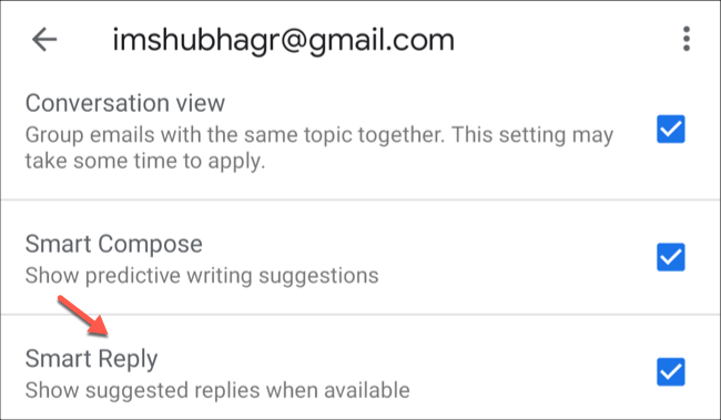 Включите Smart Reply в приложении Gmail