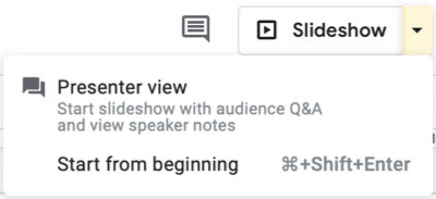Опции запуска слайд-шоу