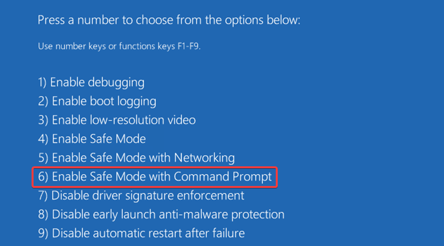 безопасный режим с командной строкой
