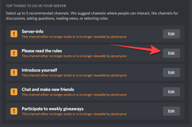 Редактирование рекомендованных каналов и замена на Rules
