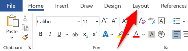 Вкладка «Макет» в Word