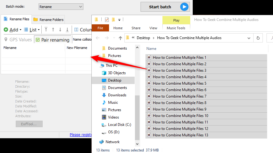 Перенос файлов в Advanced Renamer
