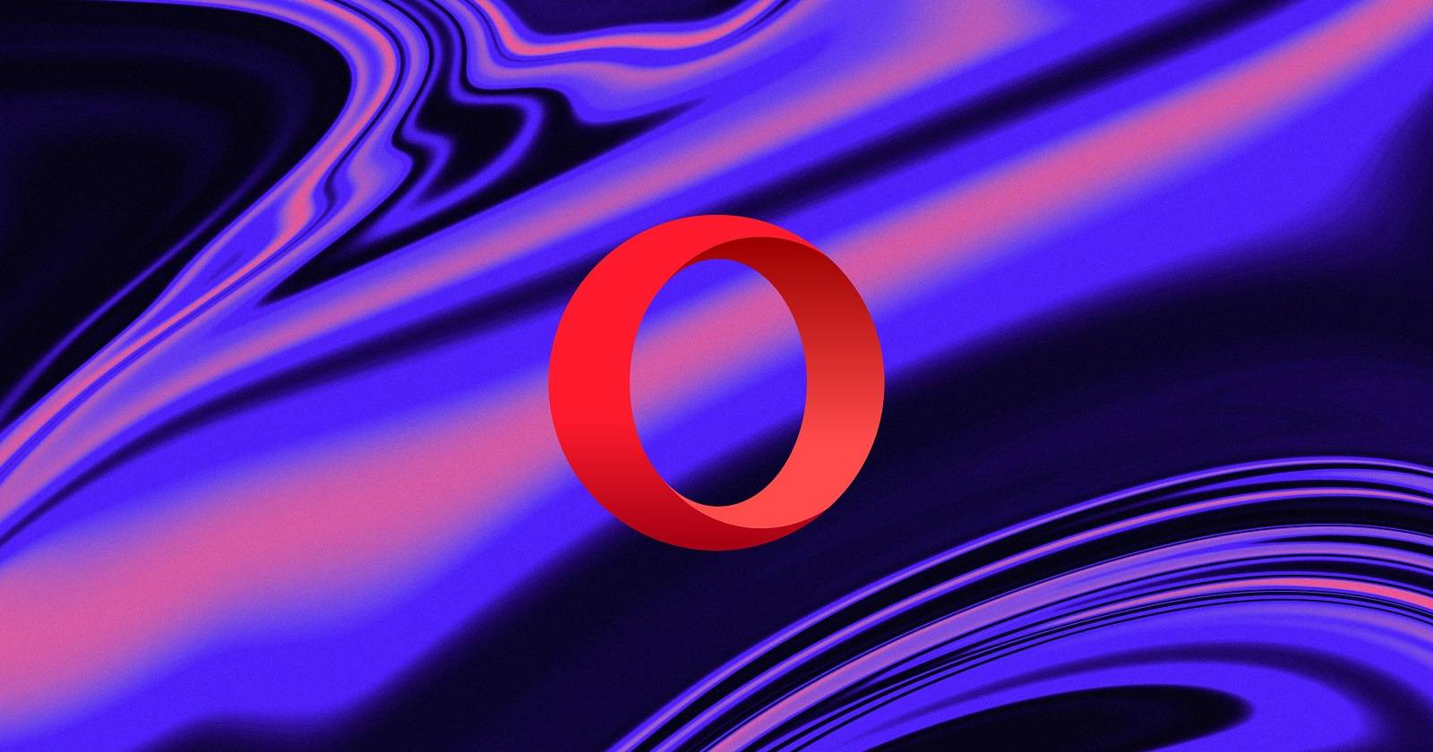 Обои Opera One: тёмный фон с логотипом и абстрактной подсветкой