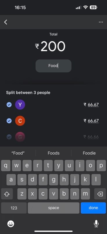 добавление описания расхода в google pay