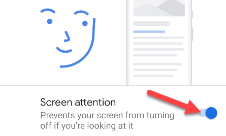 включите screen attention