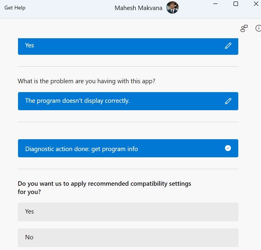 Windows 11's App Compatibility Troubleshooter.