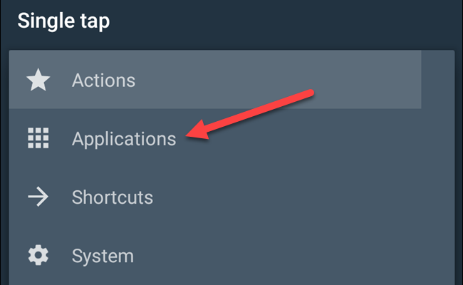 В настройках Button Mapper выберите «Приложения».