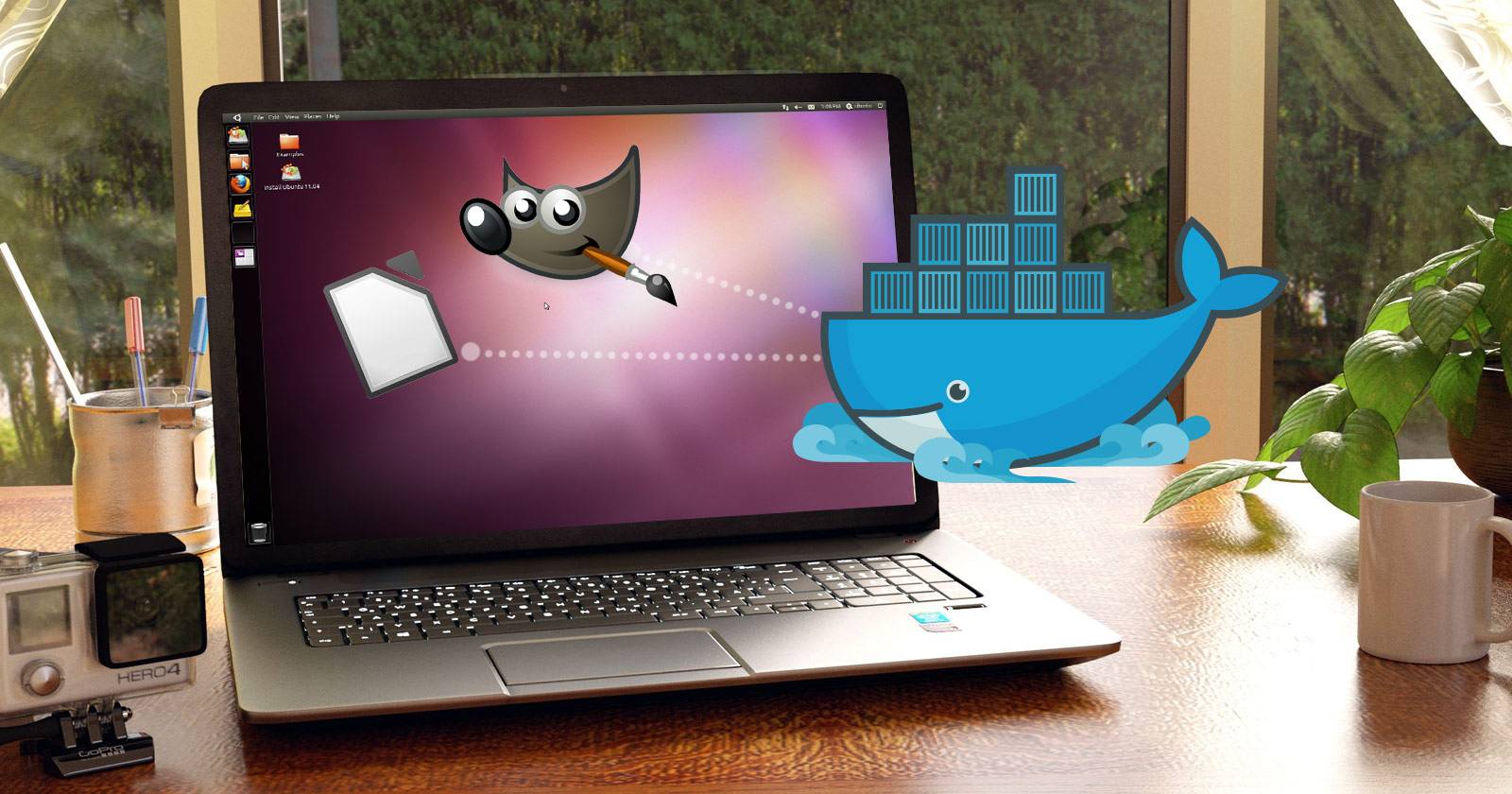 Иллюстрация: запуск приложений в изолированных Docker‑контейнерах на рабочем столе