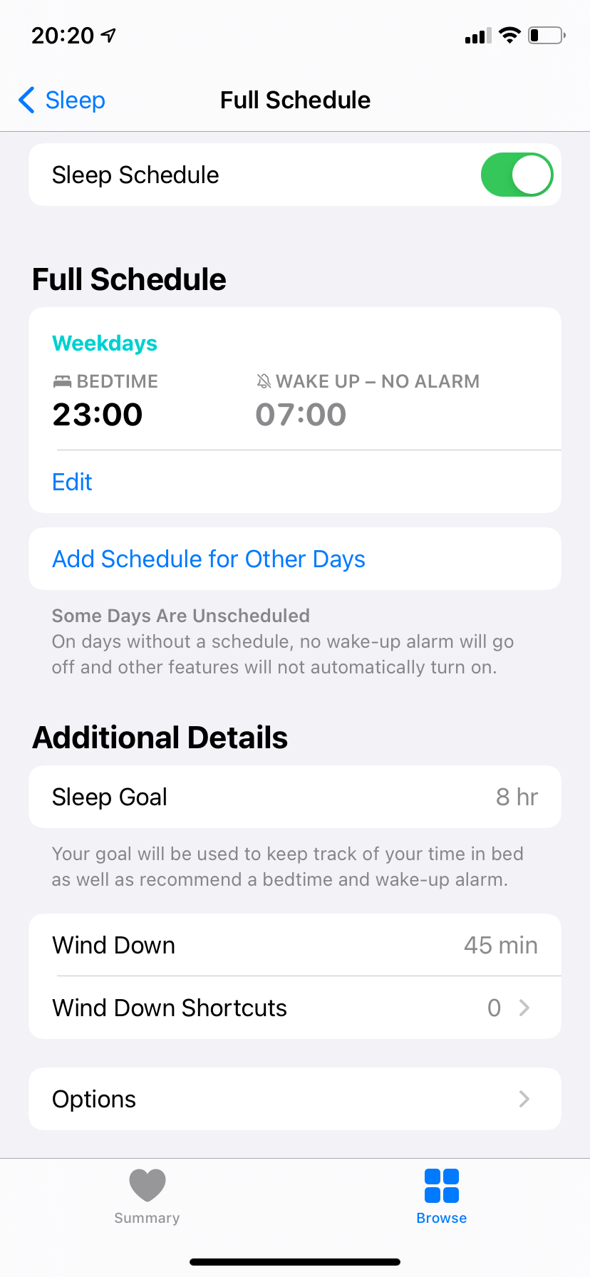 полное расписание сна