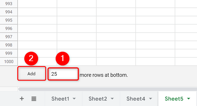 Введите число строк и нажмите Добавить.