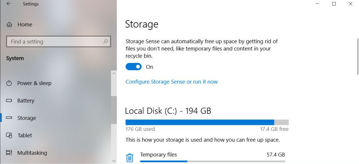 Как освободить место на диске в Windows 10