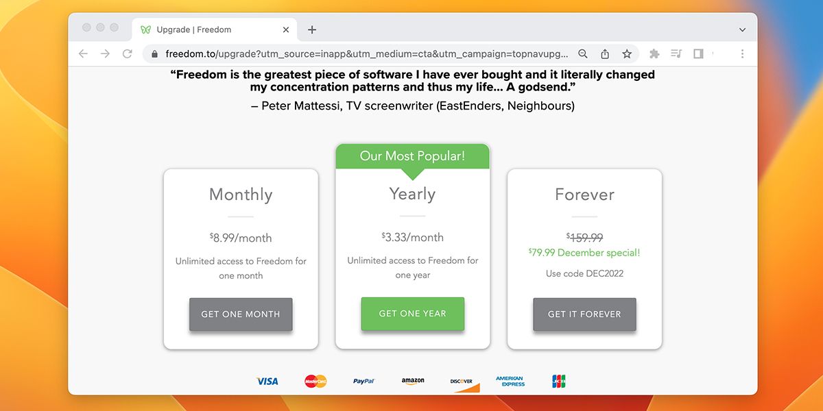 Планы подписки Freedom