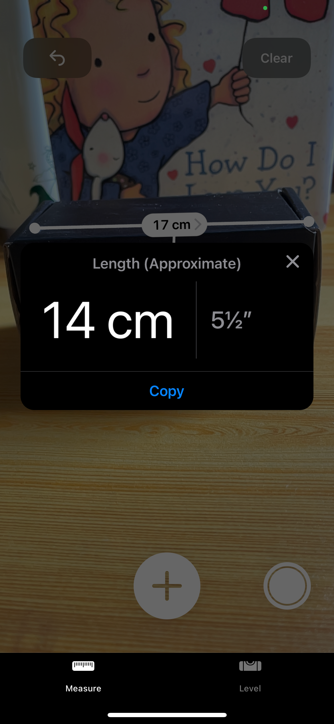 Measure App Popup Showing Other Units
