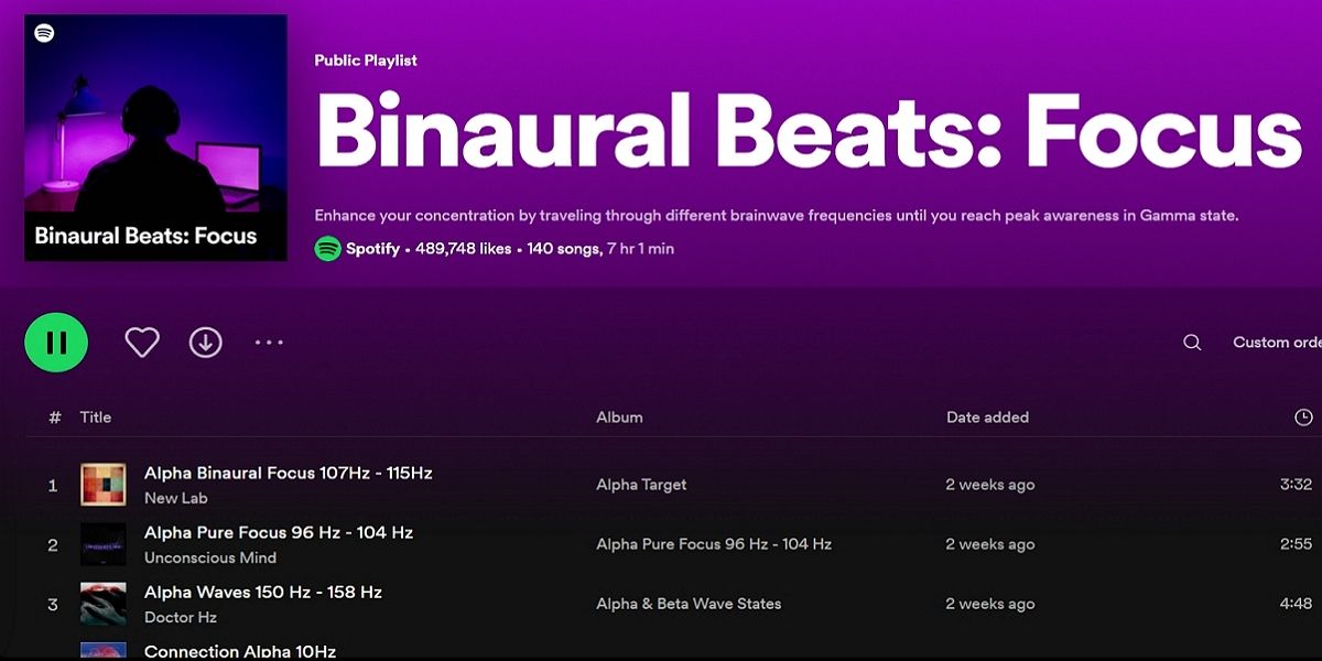 Плейлист Spotify с названием 