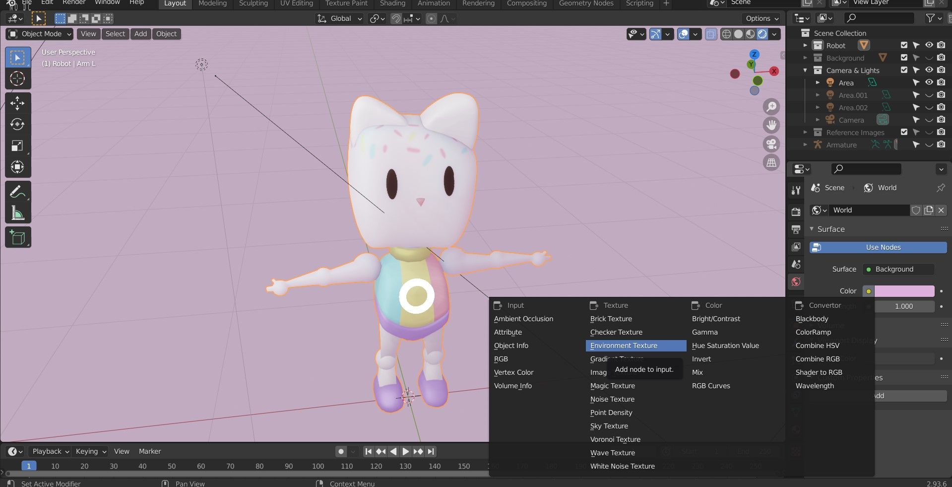 Выбор Environment Texture в настройках World