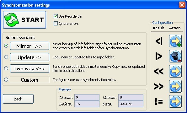 FreeFileSync сравнение папок