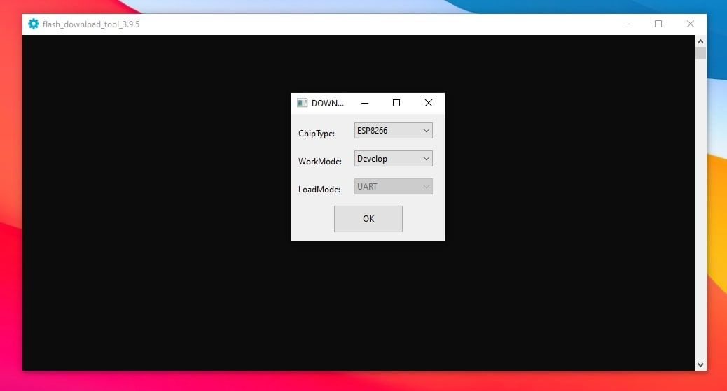 Запуск Flash Download Tool на ПК